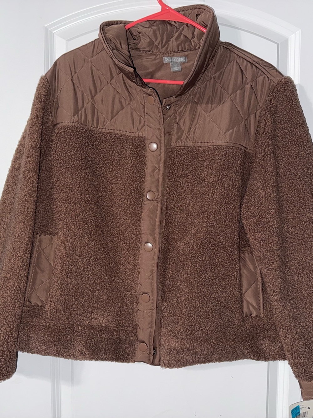 Falls Creek Quilted Yoke Brown Sherpa Jacket